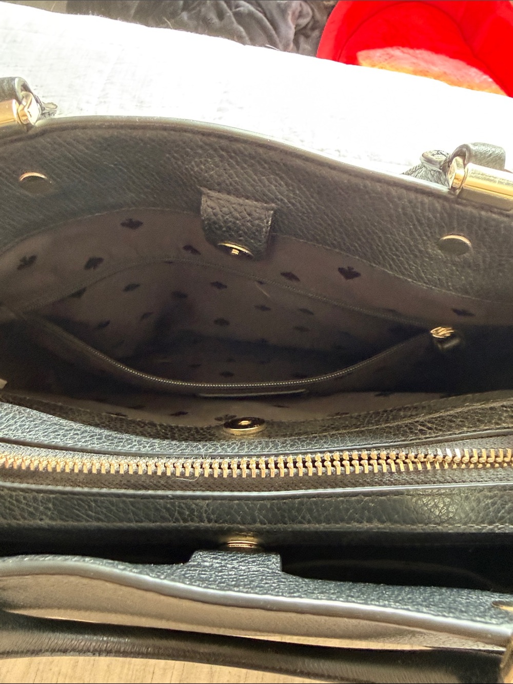 kate spade Black Leather Bag with Gold Hardware and Removable Cross Body Strap - Picture 7 of 9